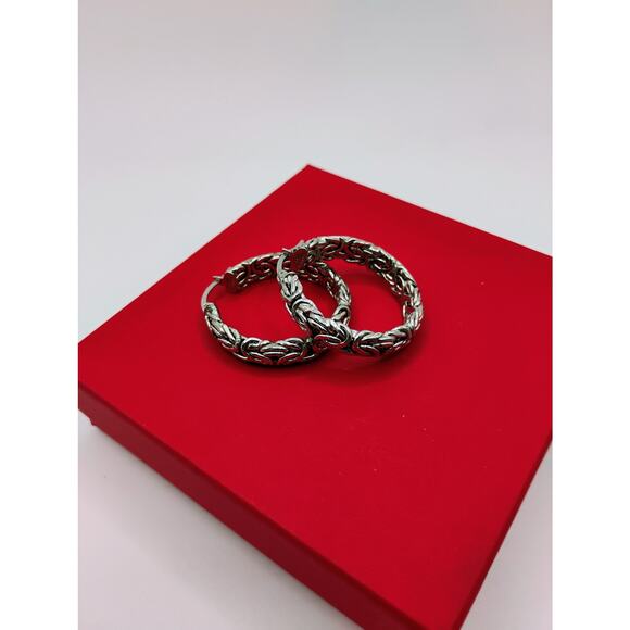 Sterling Silver Byzantine Earrings made in Turkey - Picture 1 of 5